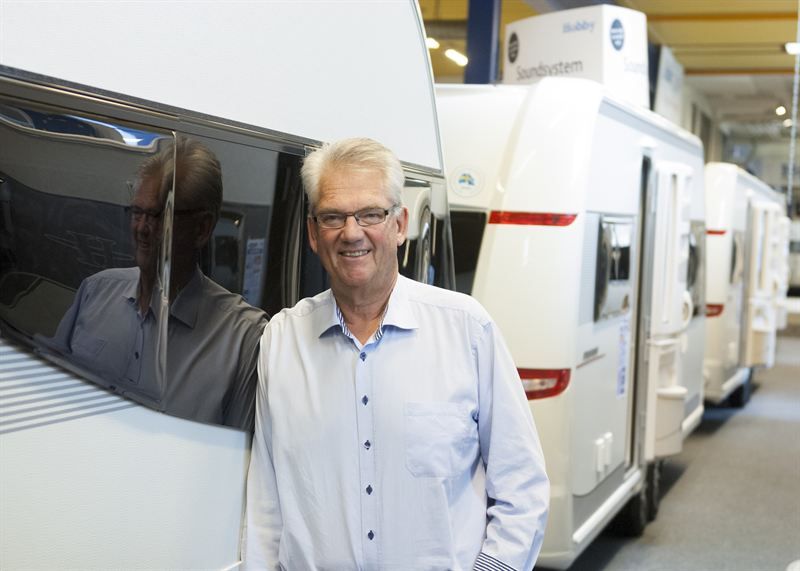 Mats Svensson, vd för Hobby Caravan, är riktigt nöjd med försäljningen på Elmia