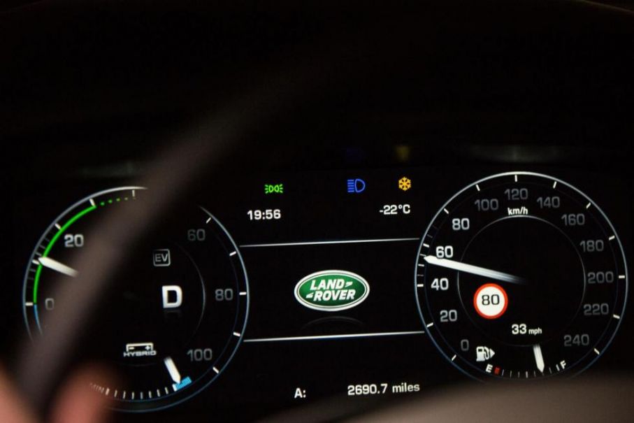 Range Rover Sport Hybrid fick bekänna färg under en husvagnssemester i Arjeplog.