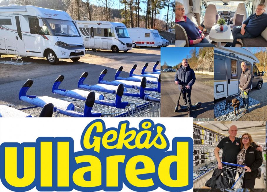 Vi träffade glada besökare på ställplatsen vid Gekås varuhus i Ullared. Missa inte deras bästa tips! Gekås varuhus i Ullared har en ställplats för husbilar.