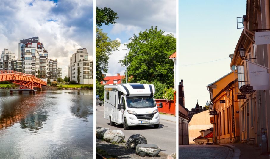 Västerås och Eskilstuna är två av de orter runt Mälaren som har event i helgen. Västerås_husbil_köpmangatan i Eskilstuna