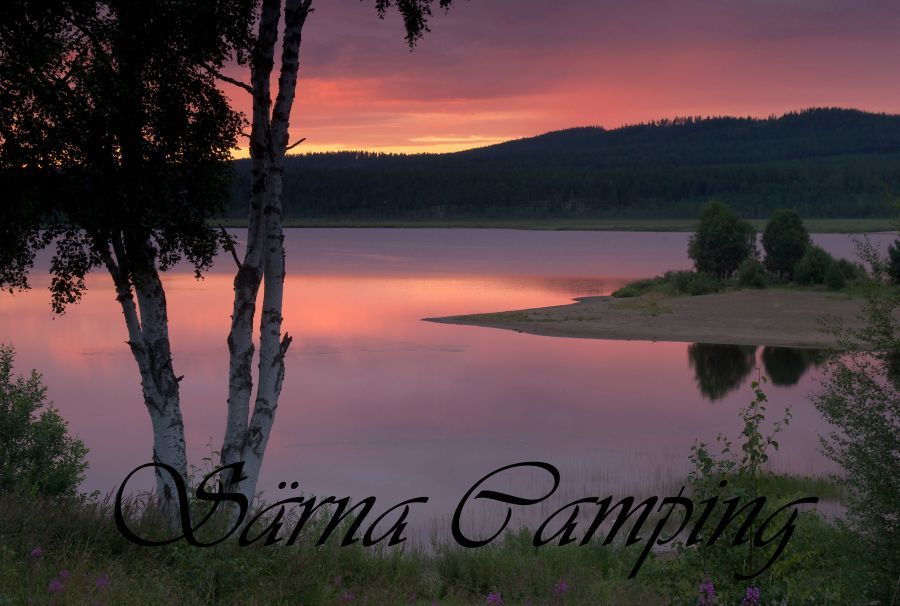 Vy över Badudden på Särna camping